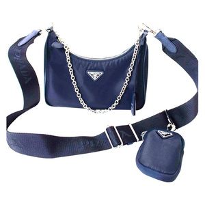Prada re-edition 2005 nylon navy blue bag
